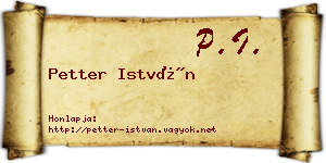 Petter István névjegykártya